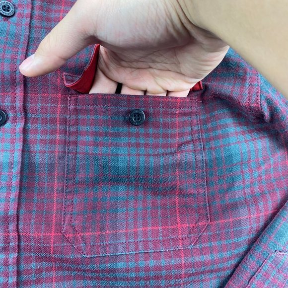 Eddie Bauer Shirt Men Small S Red Green Plaid Button Up Long Sleeve Casual - Picture 4 of 9